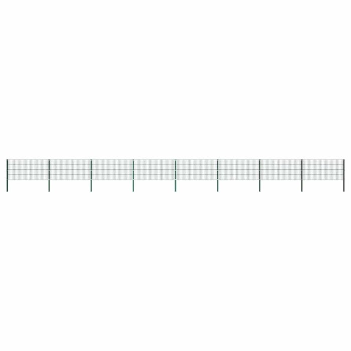 vidaXL Panou de gard cu st&acirc;lpi din fier, verde, 1385x80 cm 278611