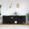 Bufeturi 3 pcs Stejar negru 180 x 35 x 70 cm Lemn compozit