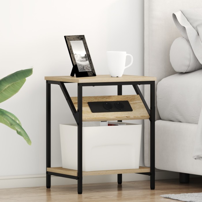 vidaXL Noptiere 2 pcs Stejar sonoma Lemn compozit