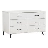 Cumpara ieftin Comoda cu sertare Adrenile din MDF alb cu picioare din metal negru 120x40x74 cm