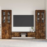 Cumpara ieftin Set comoda TV FLORIN 3 buc. 150 x 39 x 30 cm Stejar fumuriu
