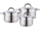 Set oale inox cu capac, Bohmann, 6 piese, 2.1L 2.9L 3.9L