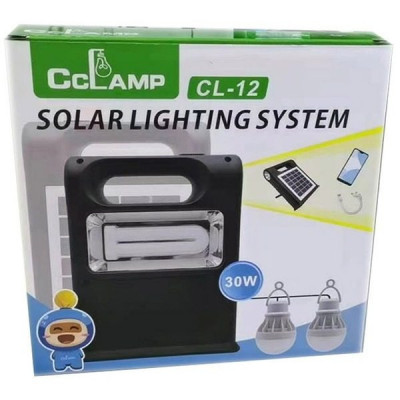 Kit solar camping CCLamp CL-12 cu functie Power Bank 30 W si 2 becuri incluse foto