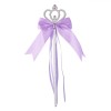 Baghetă Tiara, Model Argintiu, Pietre Mov, Fundiță Satin, Lungime 34cm, Oem