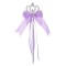 Baghetă Tiara, Model Argintiu, Pietre Mov, Fundiță Satin, Lungime 34cm