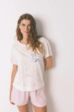 women&#039;secret pijamale de bumbac culoarea alb, bumbac, 3132113