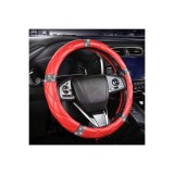 Husa volan auto imitatie piele marime M 37-38 cm Rosu Cod: WK-1016-R