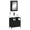 Gossi set mobilier de baie, 2 piese, negru, lemn compozit