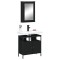 Gossi set mobilier de baie, 2 piese, negru, lemn compozit