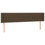 Cumpara ieftin Tablie de pat cu aripioare maro inchis 203x16x78/88 cm textil