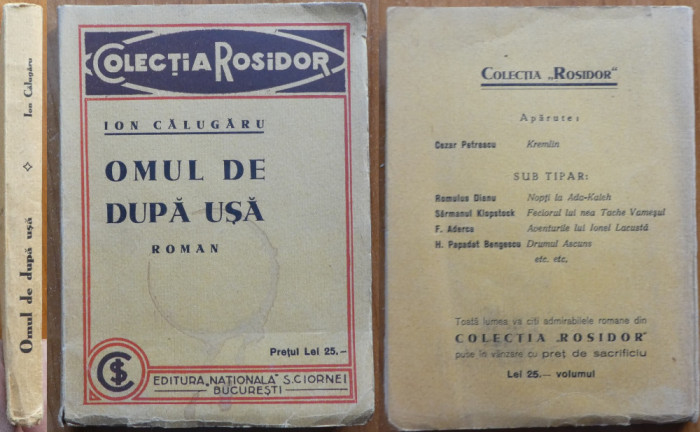 Ion Calugaru, Omul de dupa usa, Colectia Rosidor, 1931, editia 1