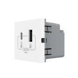 Cumpara ieftin Priza USB-A + USB-C Livolo 36W, alba, modul incastrat