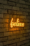 Decoratiune luminoasa LED, Believe, Benzi flexibile de neon, DC 12 V, Galben