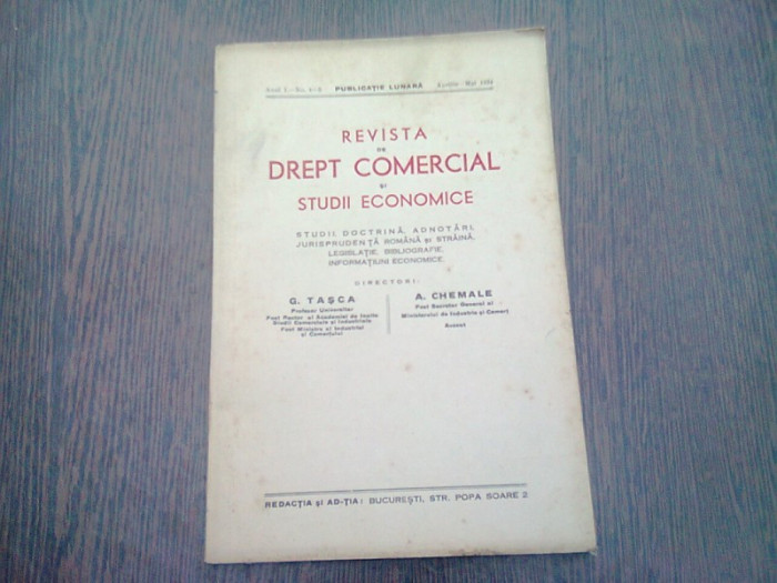 REVISTA DE DREPT COMERCIAL SI STUDII ECONOMICE NR.4-5/1934
