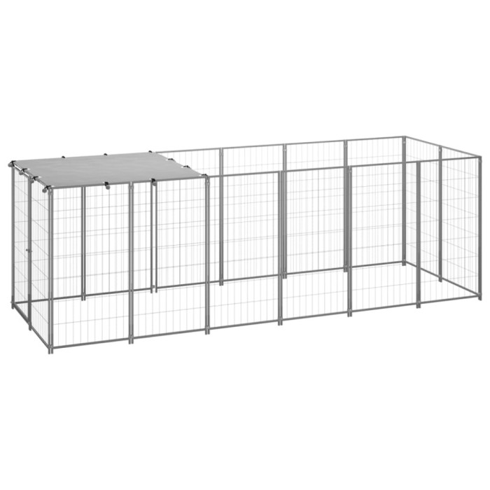 Gossi padoc pentru caini, argintiu, 330x110x110 cm, otel