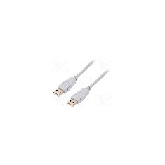 Cablu din ambele par&#355;i, USB A mufa, USB 2.0, lungime 3m, gri, BQ CABLE - CAB-USBAA/3