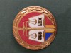 INSIGNA JUSTITIE , JUS LEX ,splendida , de colectie,fond rosu