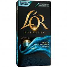 Capsule cafea L&#039;OR Espresso Papua Noua Guinee, intensitate 7, 10 bauturi x 40 ml, compatibile cu sistemul Nespresso® , 10 capsule aluminiu