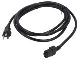 Cablu Alimentare 2m Negru 3x14AWG IEC C13 la NEMA 5-15