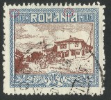 Eroare Silistra 1913 - Linii prelungite din ornament spre imaginea de mijloc, Stampilat