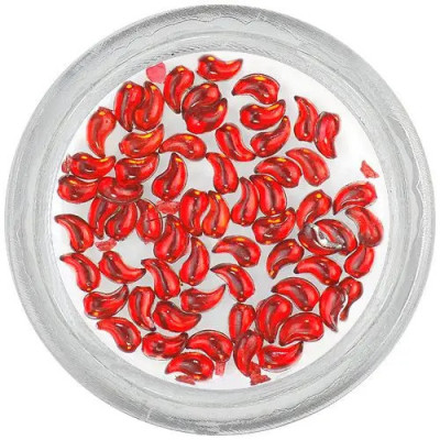 Strasuri unghii - picături curbate, roșii foto