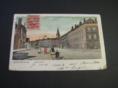 Carte poștală Olandeză originală &amp;ndash; Rotterdam, Nassauhaven ,Piesă de colecție La Belle &amp;Eacute;poque(cel mai probabil din perioada 1900&amp;ndash;1940) foto