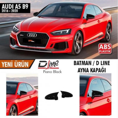 Capace oglinzi tip BATMAN Audi A5 (2016 - 2021) B9 (F53) negru lucios foto