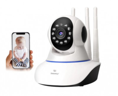Camera Video Wifi Baby Monitor 3 Antene 1080P 360 foto