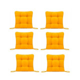 Set Perne decorative pentru scaun de bucatarie sau terasa, dimensiuni 40x40cm, culoare Galben, 6 bucati/set, Palmonix