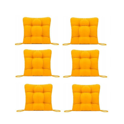 Set Perne decorative pentru scaun de bucatarie sau terasa, dimensiuni 40x40cm, culoare Galben, 6 bucati/set foto