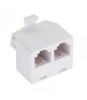 Adaptor telefonic 6P4C RJ11 tata la 2 mama, Oem