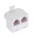 Adaptor telefonic 6P4C RJ11 tata la 2 mama, Oem