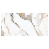 Gresie exterior / interior portelanata Dorado White Satin, 59.8 x 119.8 cm, alb, satinata, rectificata, aspect marmura