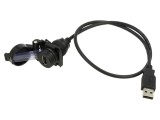Conexiune cablu-adaptor USB A soclu&ndash;USB A mufă, montare pe panou