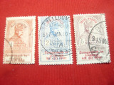 Set 3 timbre -val.mari- 1914 Ungaria Ajutor de razboi cu supratipar , stampilate, Stampilat