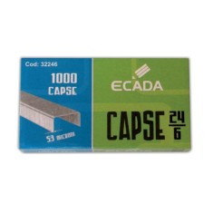 Capse 24/6, cutie 1000 bucati, otel galvanizat, 53 microni, Ecada