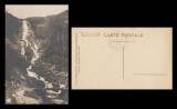 1930 Ilustrata turistica SKV Cascada Serbota (Muntii Fagaras) cu stampila dublu-cerc Casa R. Gutt (Negoi)