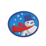 Suport pentru Pahar, Cyrax, Model Om de Zapada, din PVC, 10 cm, Rezistent la Caldura, Albastru