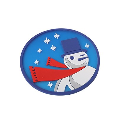 Suport pentru Pahar, Cyrax, Model Om de Zapada, din PVC, 10 cm, Rezistent la Caldura, Albastru foto