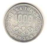 SV * Japonia 1000 YEN 1964 * ARGINT * Jocurile Olimpice Tokio * XF +, Europa