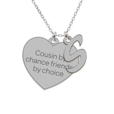 Cousin - Colier din argint 925 personalizat inimioara foto