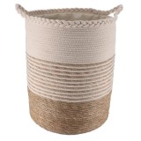Coș Rufe Iuta/Bumbac/Poliester Mare 40X50 Cm &ndash; Natural/Bej | Organizatoare Baie