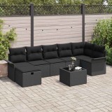 Cumpara ieftin Set de canapele pentru grădină cu pernă 8 pcs Negru Rattan poli