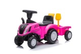 Tractor premergator New Holland, cu remorca, roz, Leantoys
