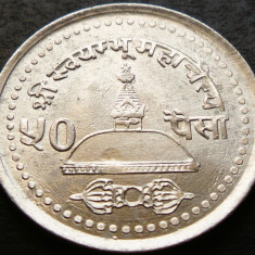 Moneda exotica 50 PAISE - NEPAL, anul 2004 * cod 5154 = UNC Gyanendra Bir Bikram