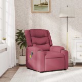 VidaXL Fotoliu de masaj rabatabil, roșu vin, material textil