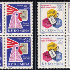 ROMANIA 1962 LP 534 C.E.C. BLOCURI DE 4 TIMBRE MNH