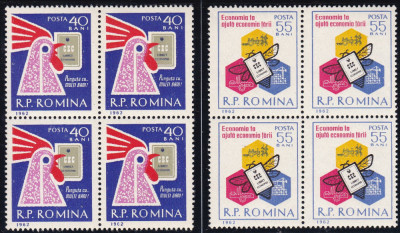 ROMANIA 1962 LP 534 C.E.C. BLOCURI DE 4 TIMBRE MNH foto