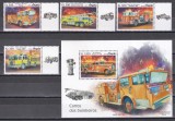 Angola 2019 - Autospeciale de Pompieri, Serie cu Tapsuri + Colita, MNH