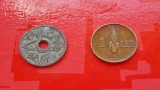 G478-Lot 2 Monede vechi Romania regalista-25 bani 1921 mai uzata, 1 Lei 1941.